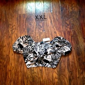 Wild Fable Women's Clay Front Knot Crop Top Size XXL